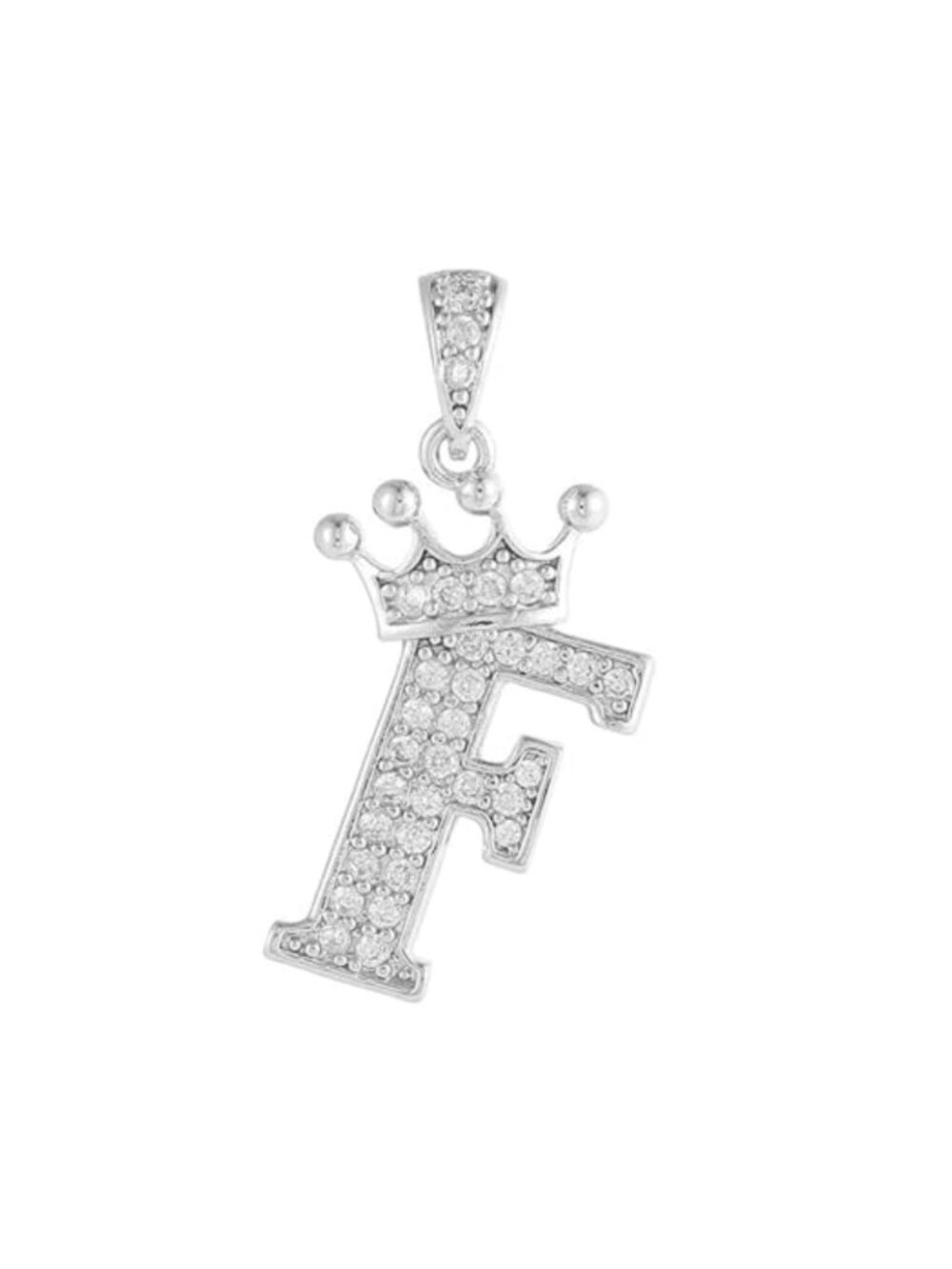 Silver Rhinestone Initial Keychain Bag Charm Purse Metal Charm
